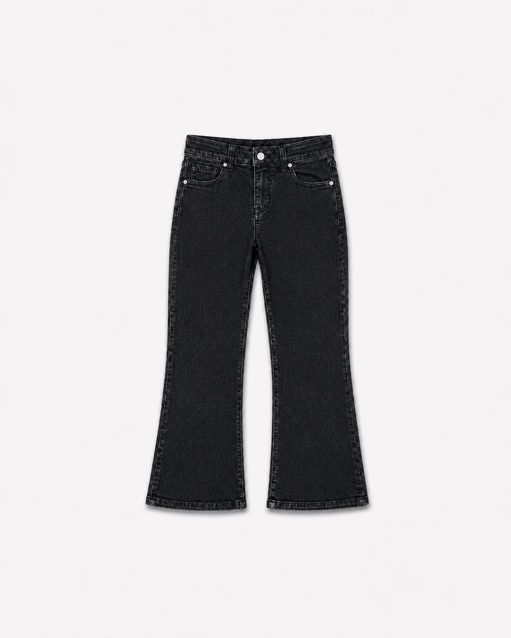 WIDE-LEG DENIM JEANS(EBONY BLACK)
