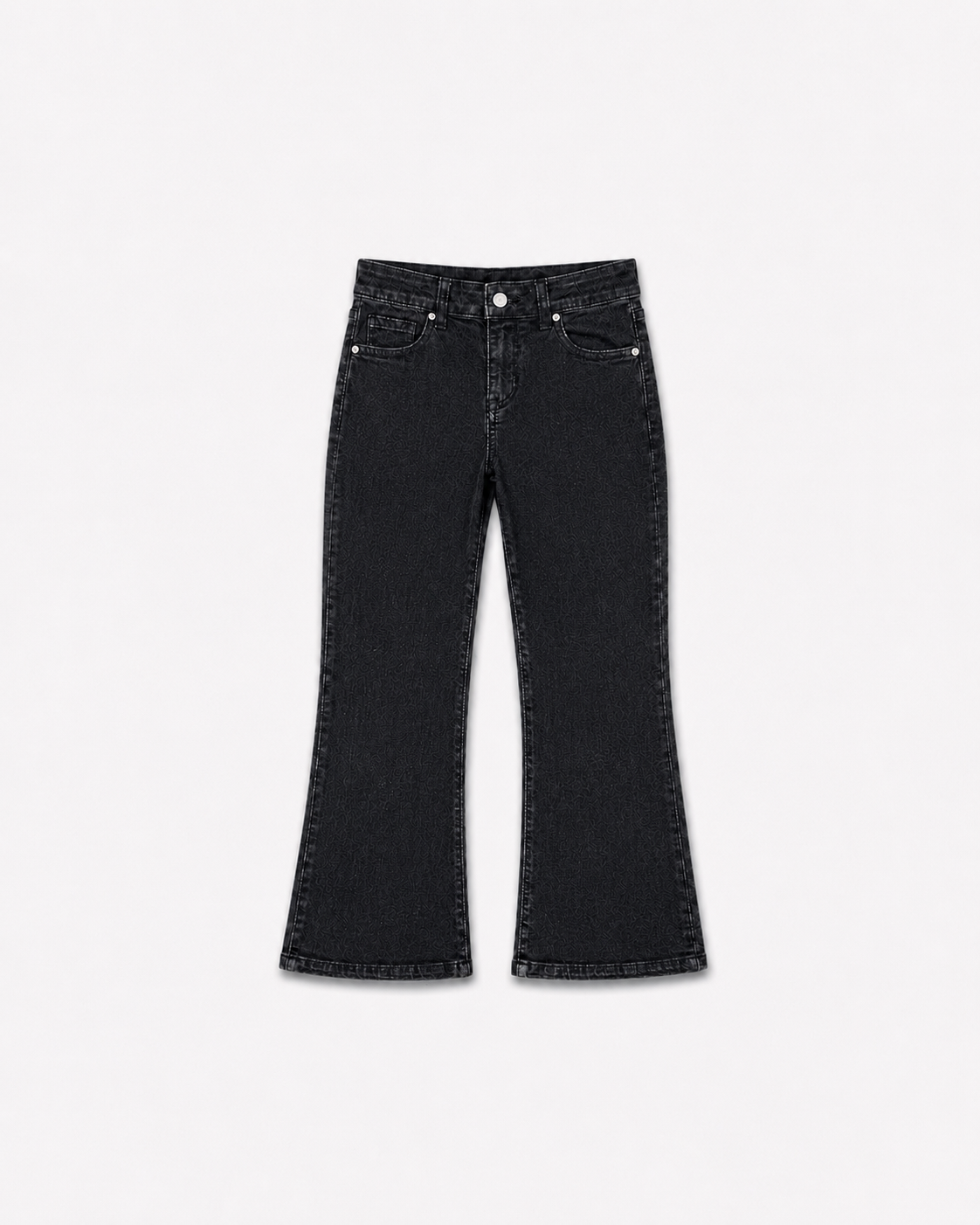 WIDE-LEG DENIM JEANS(EBONY BLACK)