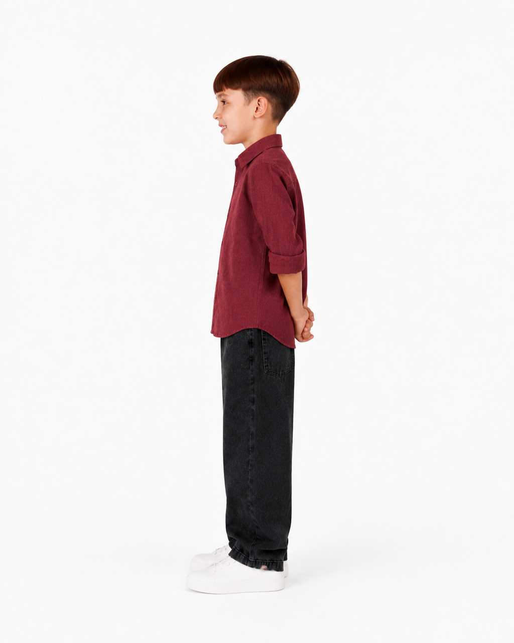 Linen Cotton Button Down
Shirt(Vintage Burgundy )