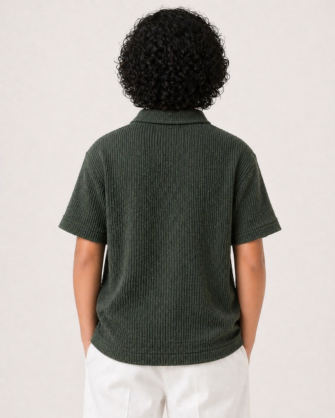 Waffle Knit Polo(Oak Green)