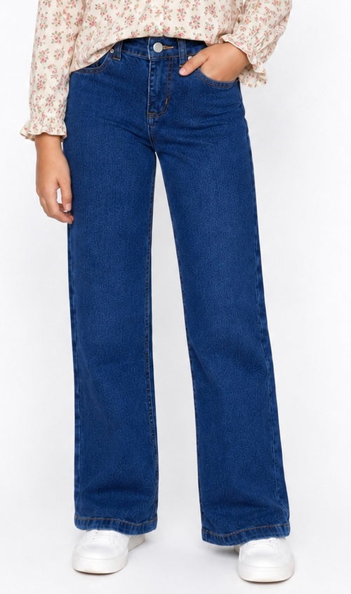WIDE-LEG DENIM JEANS(SKY BLUE)