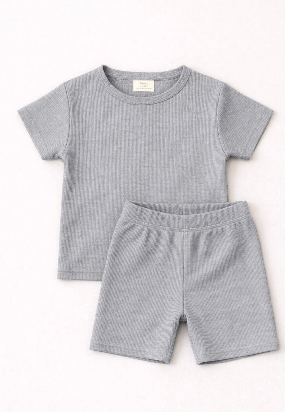 Waffle knit Co-ord Set(Stone Grey)