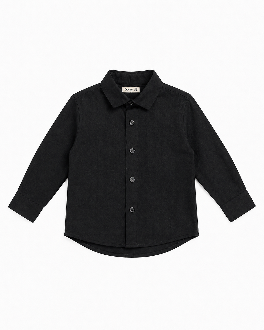Linen Cotton Button Down Shirt(Classic Black)