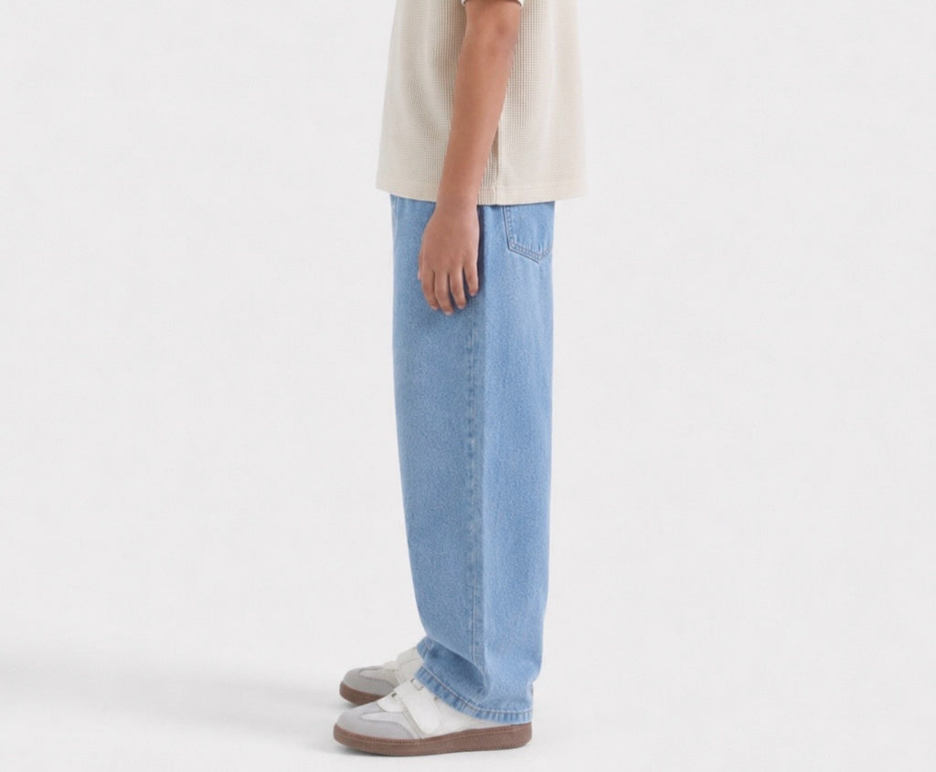 Relaxed Straight Fit Jeans(Sky blue)