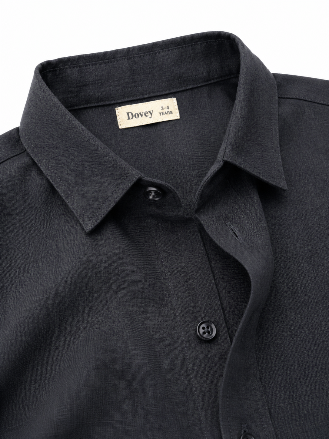Linen Cotton Button Down Shirt(Classic Black)