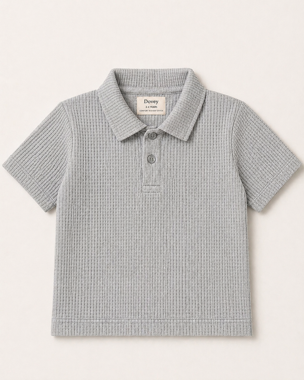 Waffle Knit Polo(Stone Grey)