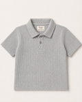Waffle Knit Polo(Stone Grey)