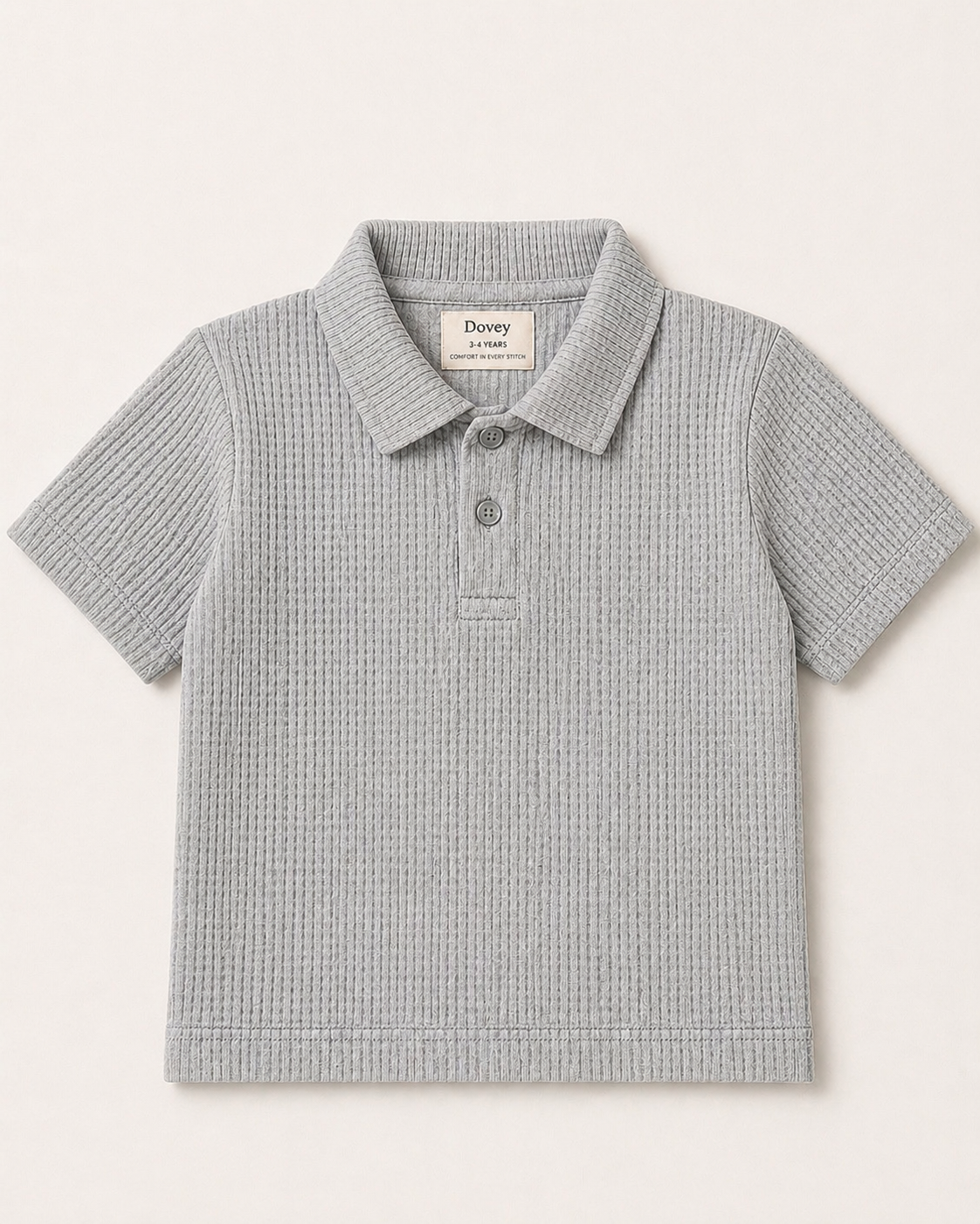 Waffle Knit Polo(Stone Grey)
