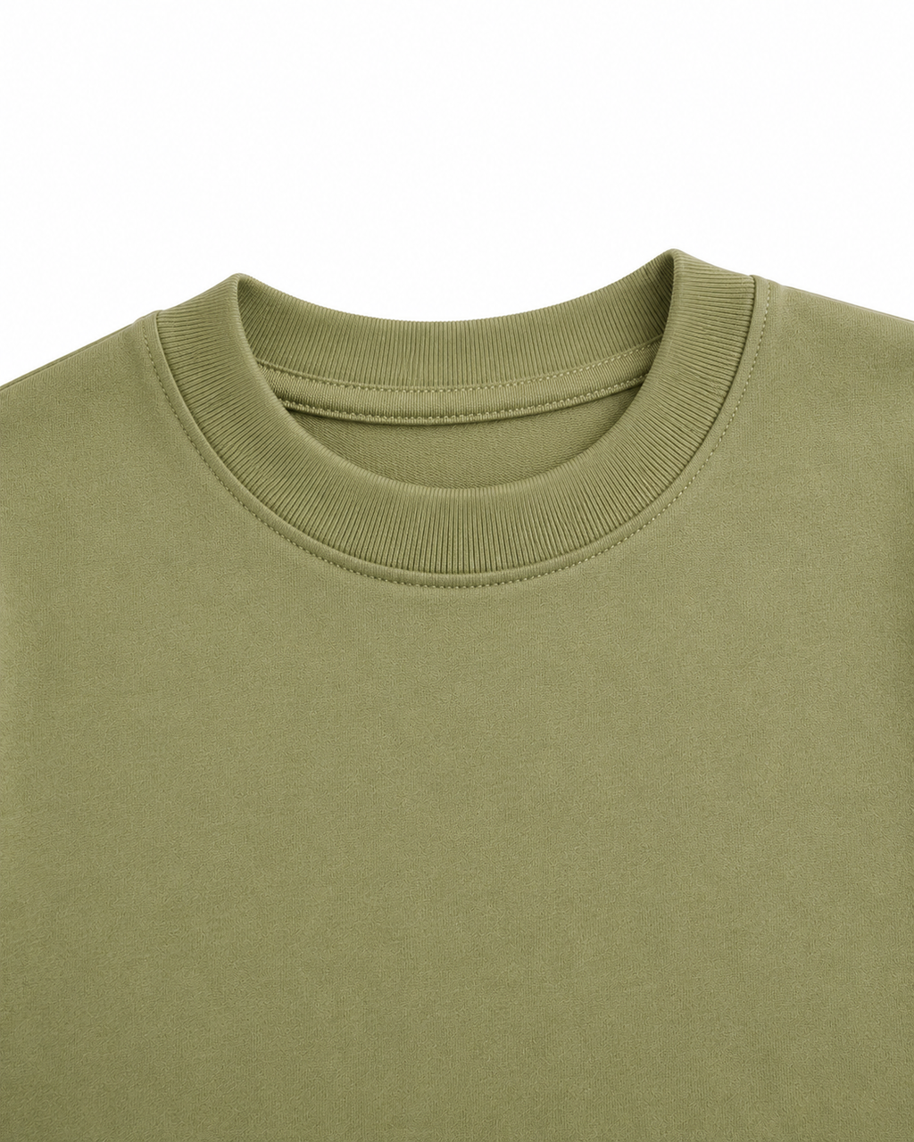 Cotton drop shoulder T shirt(Muted olive)