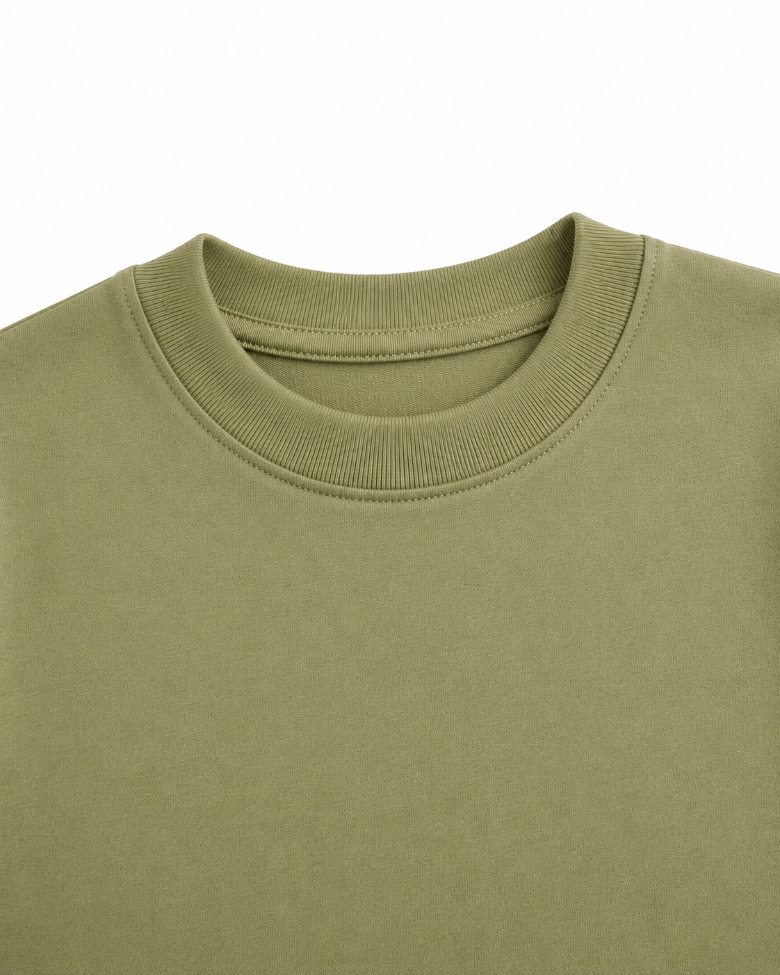 Cotton drop shoulder T shirt(Muted olive)