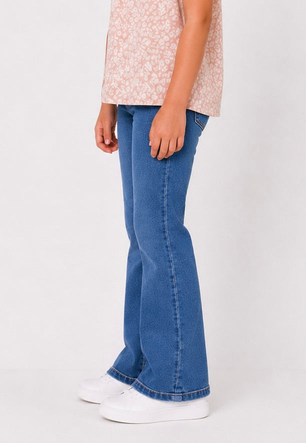 WIDE-LEG DENIM JEANS(ICE BLUE)