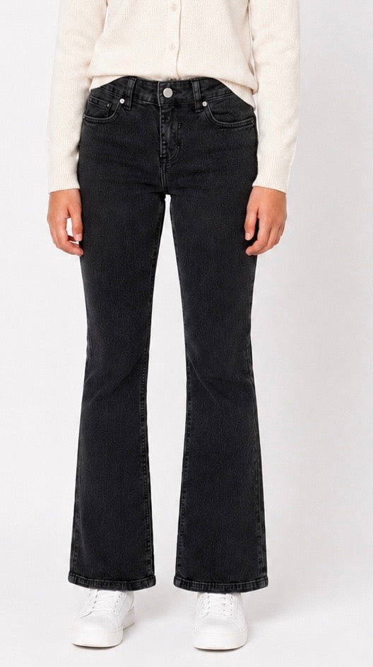 WIDE-LEG DENIM JEANS(EBONY BLACK)