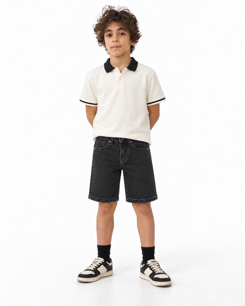 Boys Allover denim shorts (Vintage black )