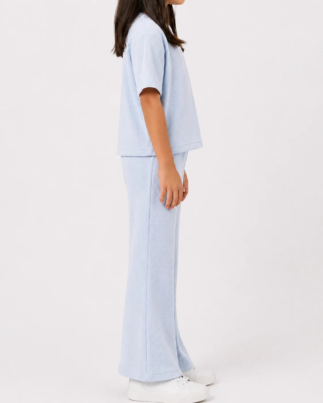 Waffle knit Co-ord Set(Cloud Blue)Extra shine