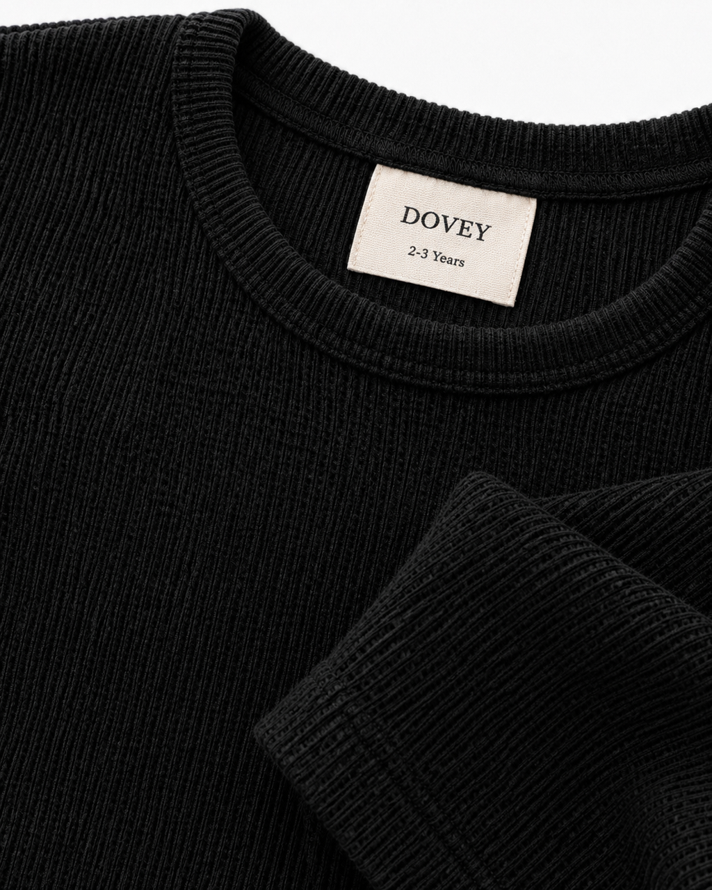 Waffle Knit Co-ord Set(Midnight Black)