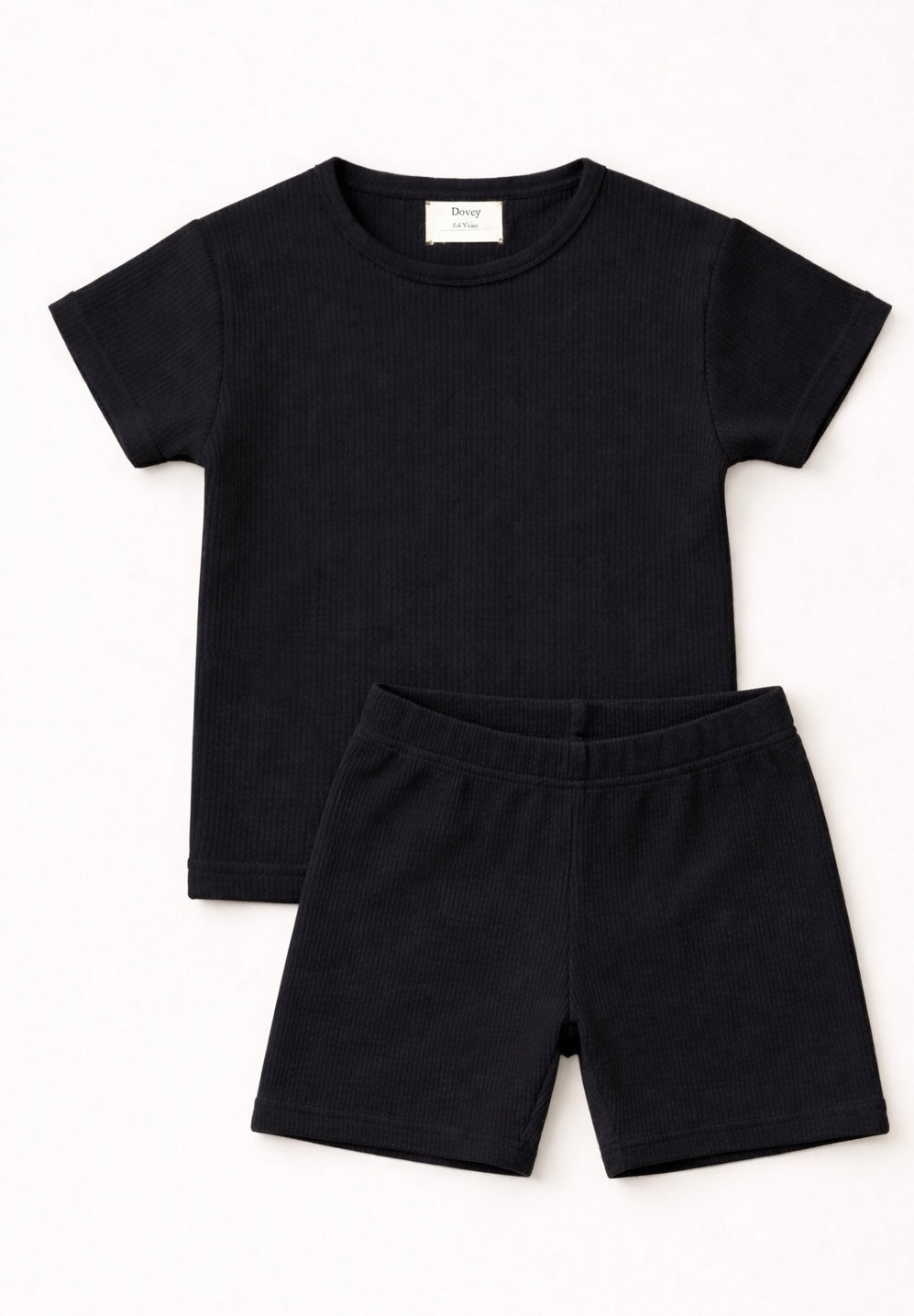 Waffle Knit Co-ord Set(Midnight Black)