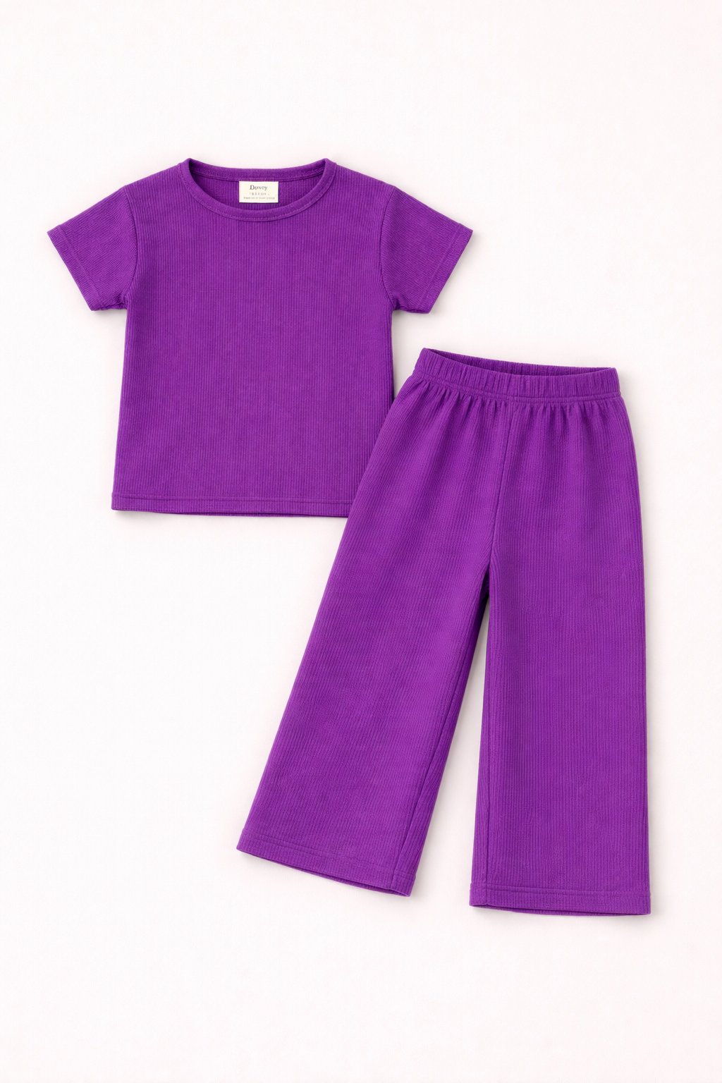 Waffle knit Co-ord Set(Lavendar Dusk)