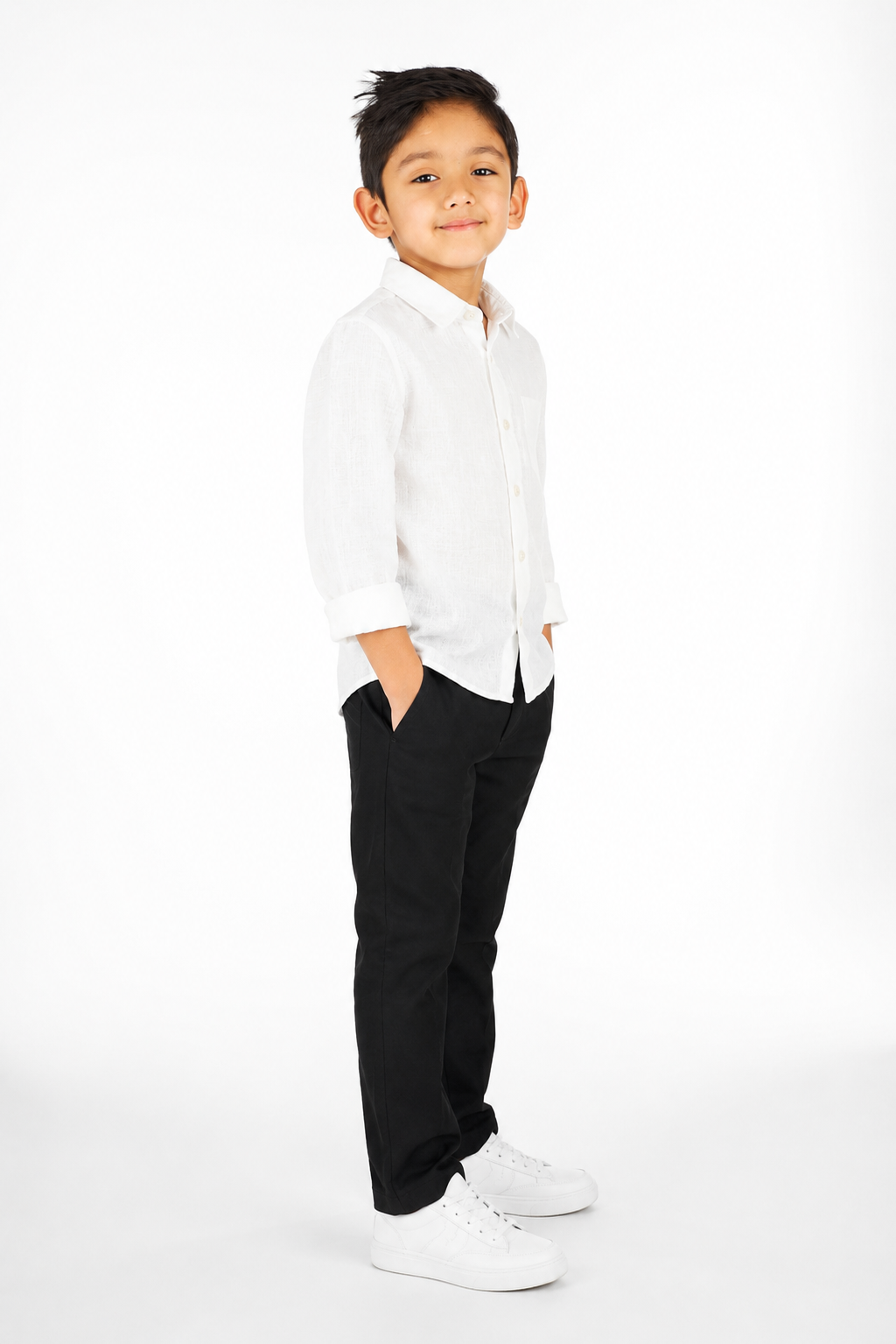 Linen Cotton Button Down Shirt(Off White)