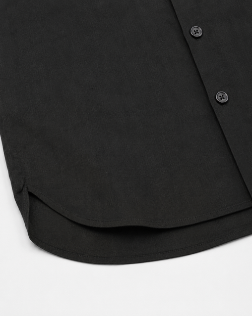 Linen Cotton Button Down Shirt(Classic Black)
