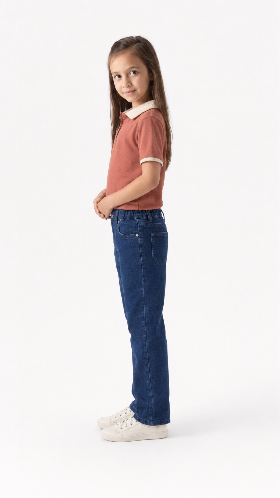 Girls Relaxed Straight Fit Jeans(Harbour Blue)
