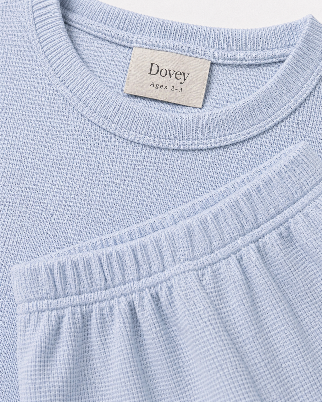 Waffle knit Co-ord Set(Cloud Blue)Extra shine