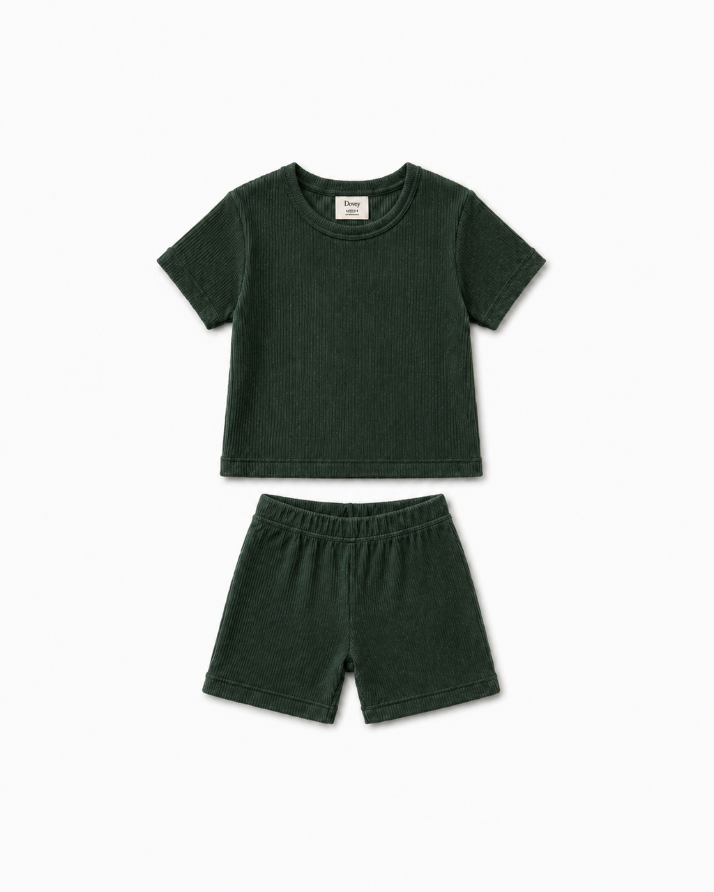 Waffle knit Co-ord Set(Oak Green)