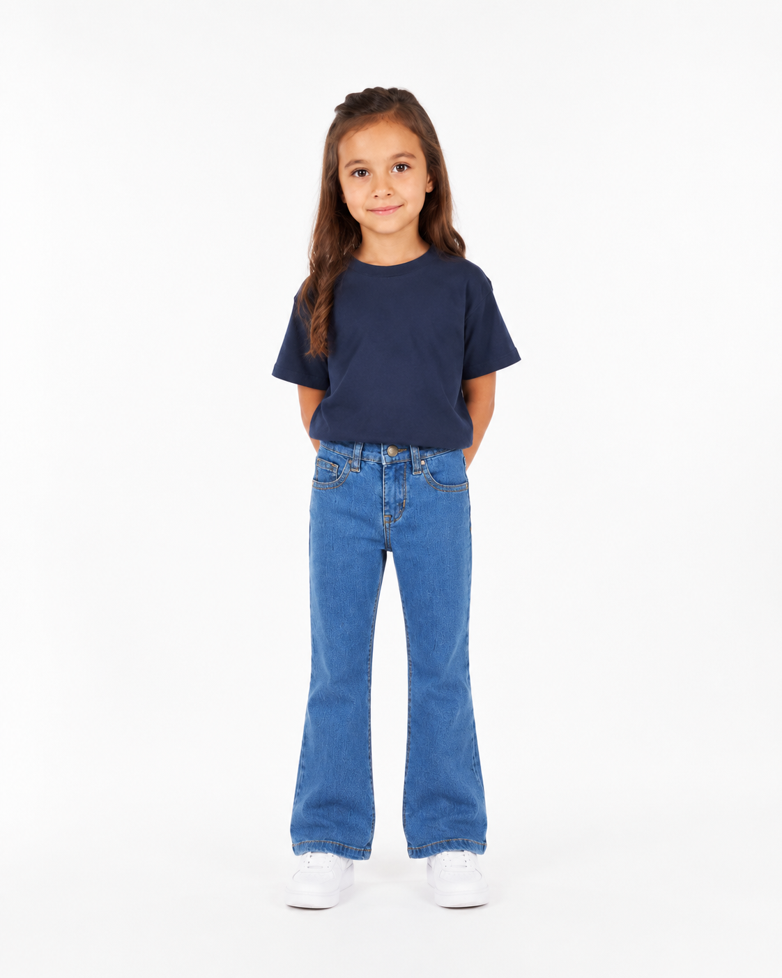 Girls Boot Cut Denim Jeans(ICE BLUE)