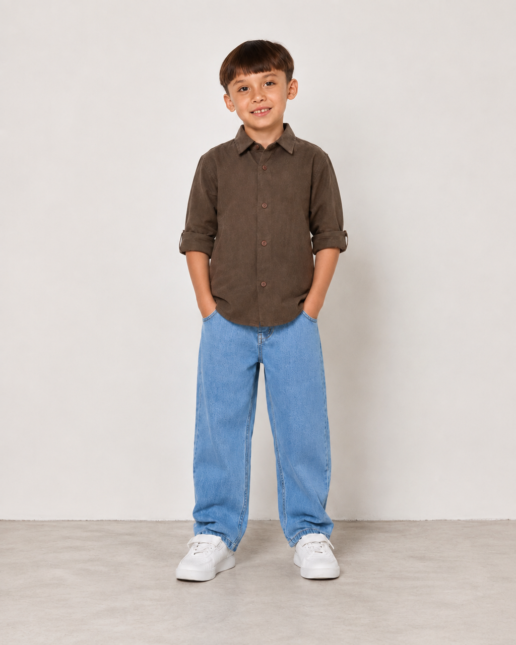 Boys Relaxed Straight Fit Jeans(Sky blue)