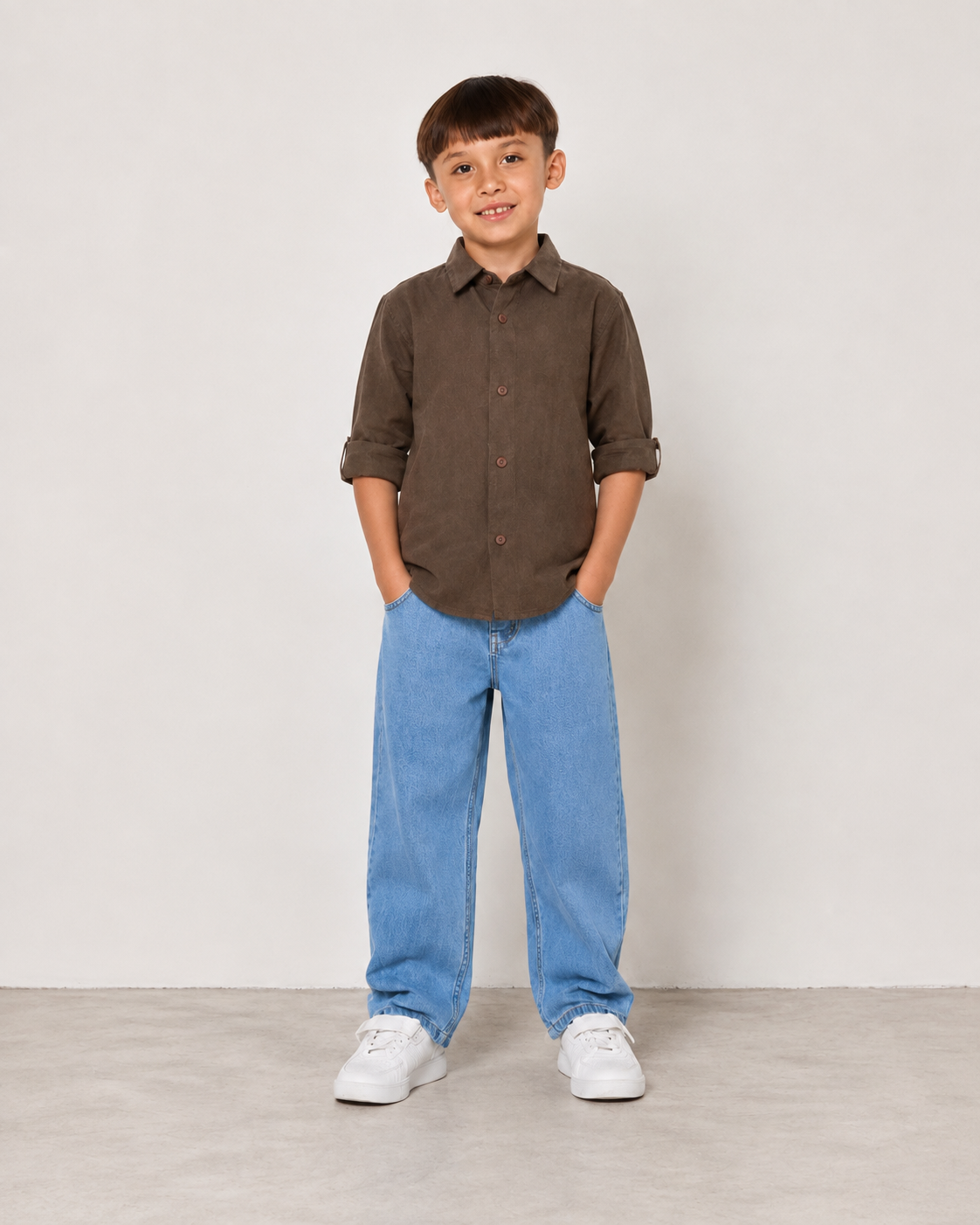 Boys Relaxed Straight Fit Jeans(Sky blue)