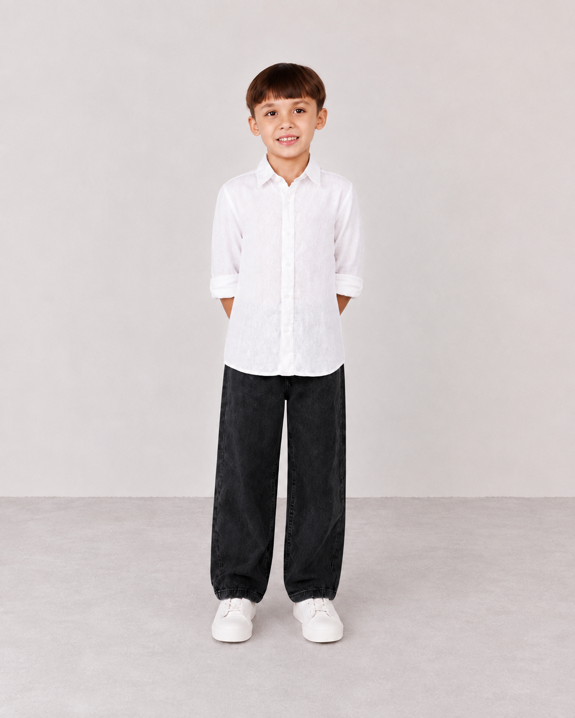 Boys Relaxed Straight Fit Jeans(Midnight black)
