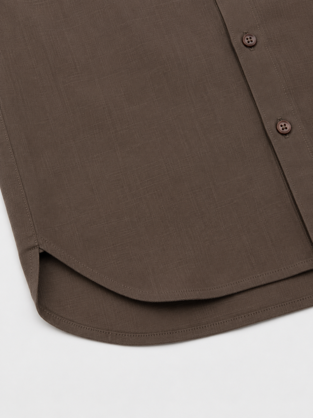 Linen Cotton Button Down Shirt(Walnut Brown)