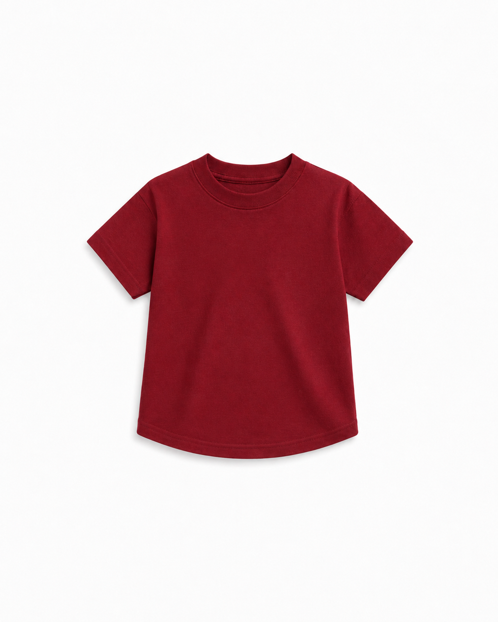 Cotton drop shoulder T shirt(Terra Maroon)
