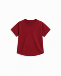 Cotton drop shoulder T shirt(Terra Maroon)
