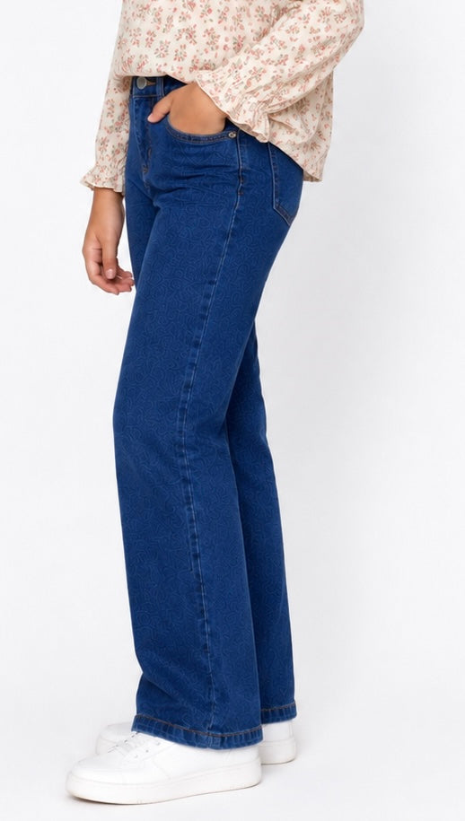 WIDE-LEG DENIM JEANS(SKY BLUE)