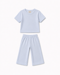 Waffle knit Co-ord Set(Cloud Blue)Extra shine