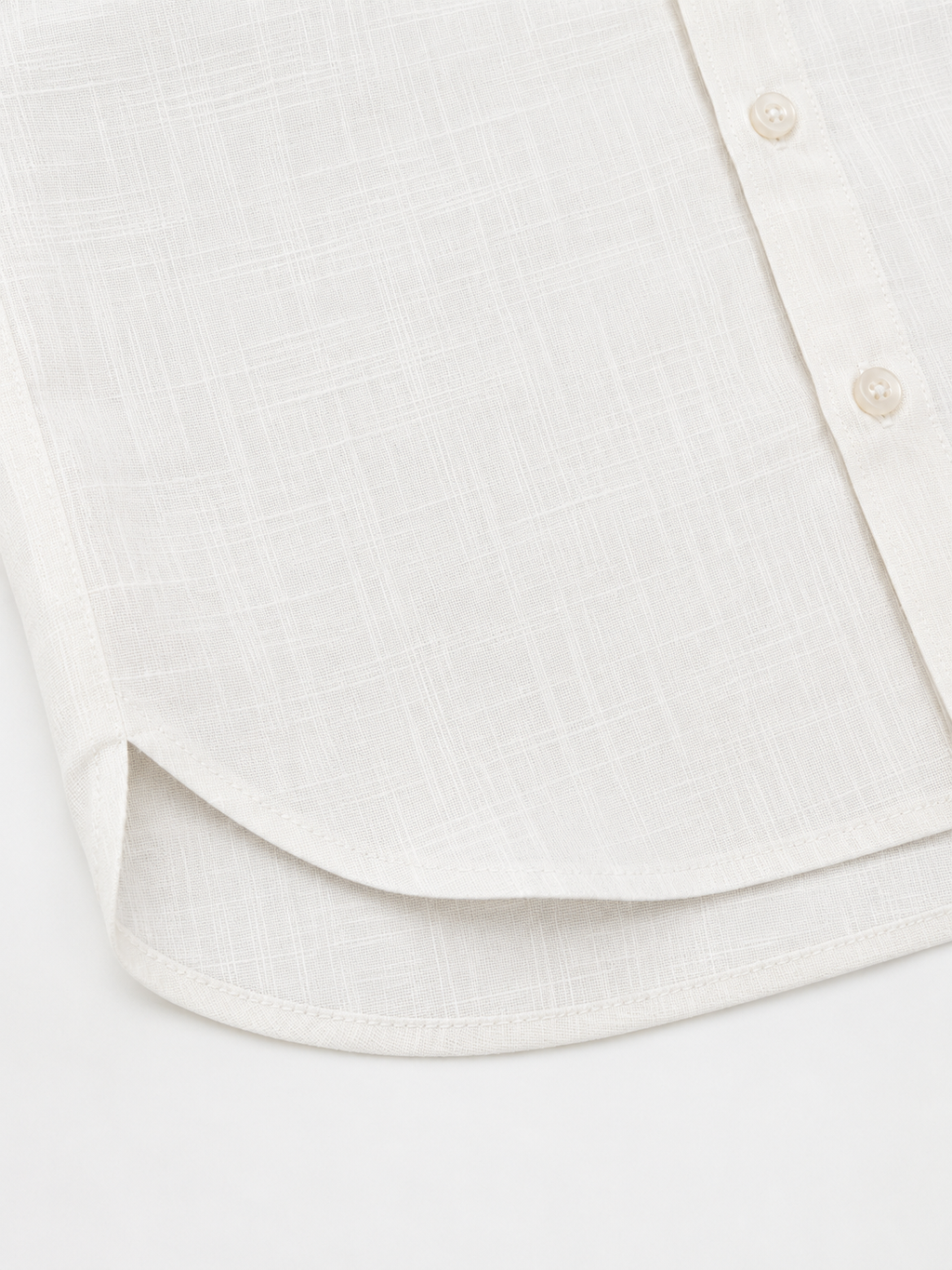 Linen Cotton Button Down Shirt(Off White)