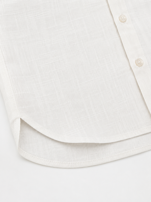 Linen Cotton Button Down Shirt(Off White)