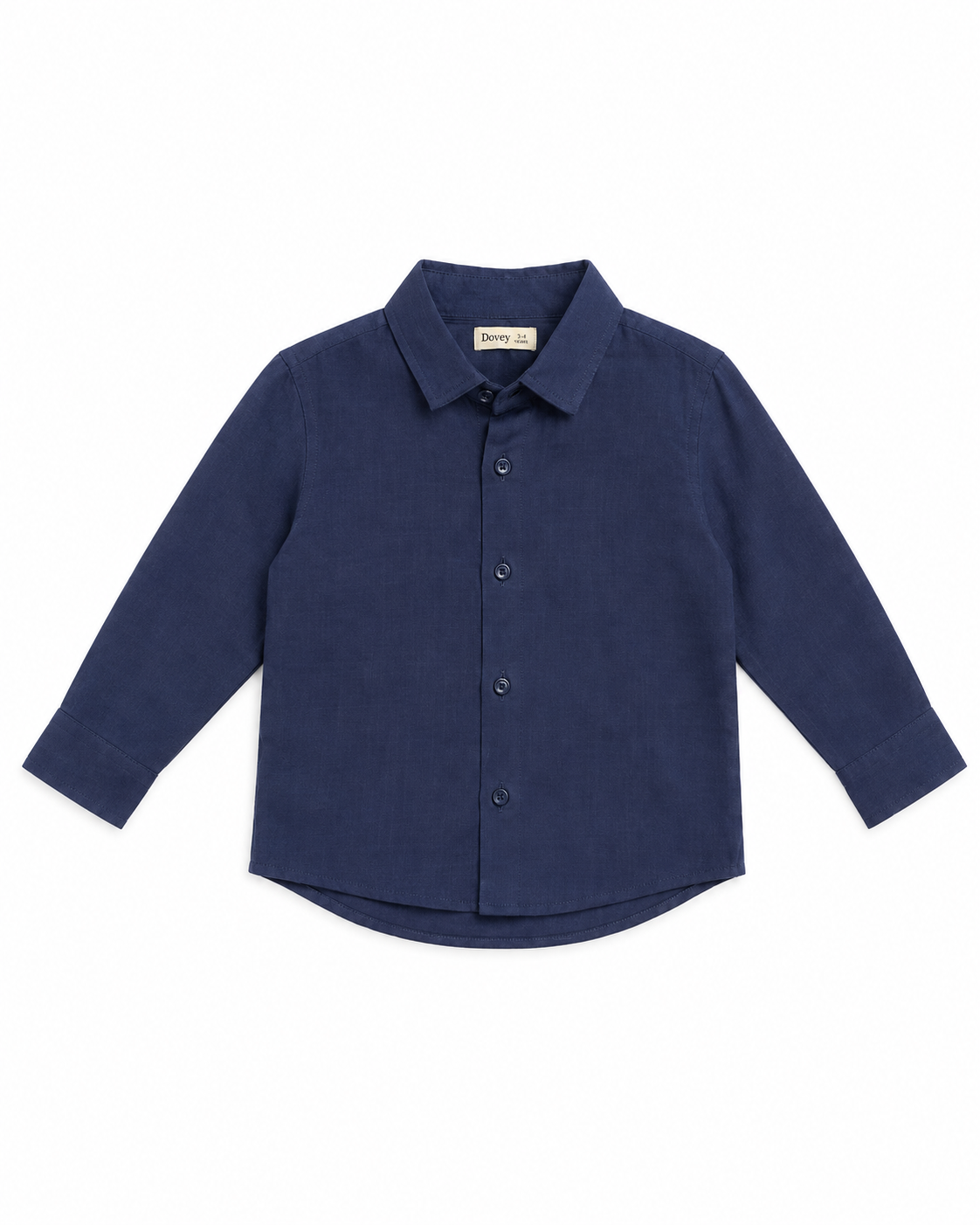 Linen Cotton Button Down Shirt(Ocean Navy)