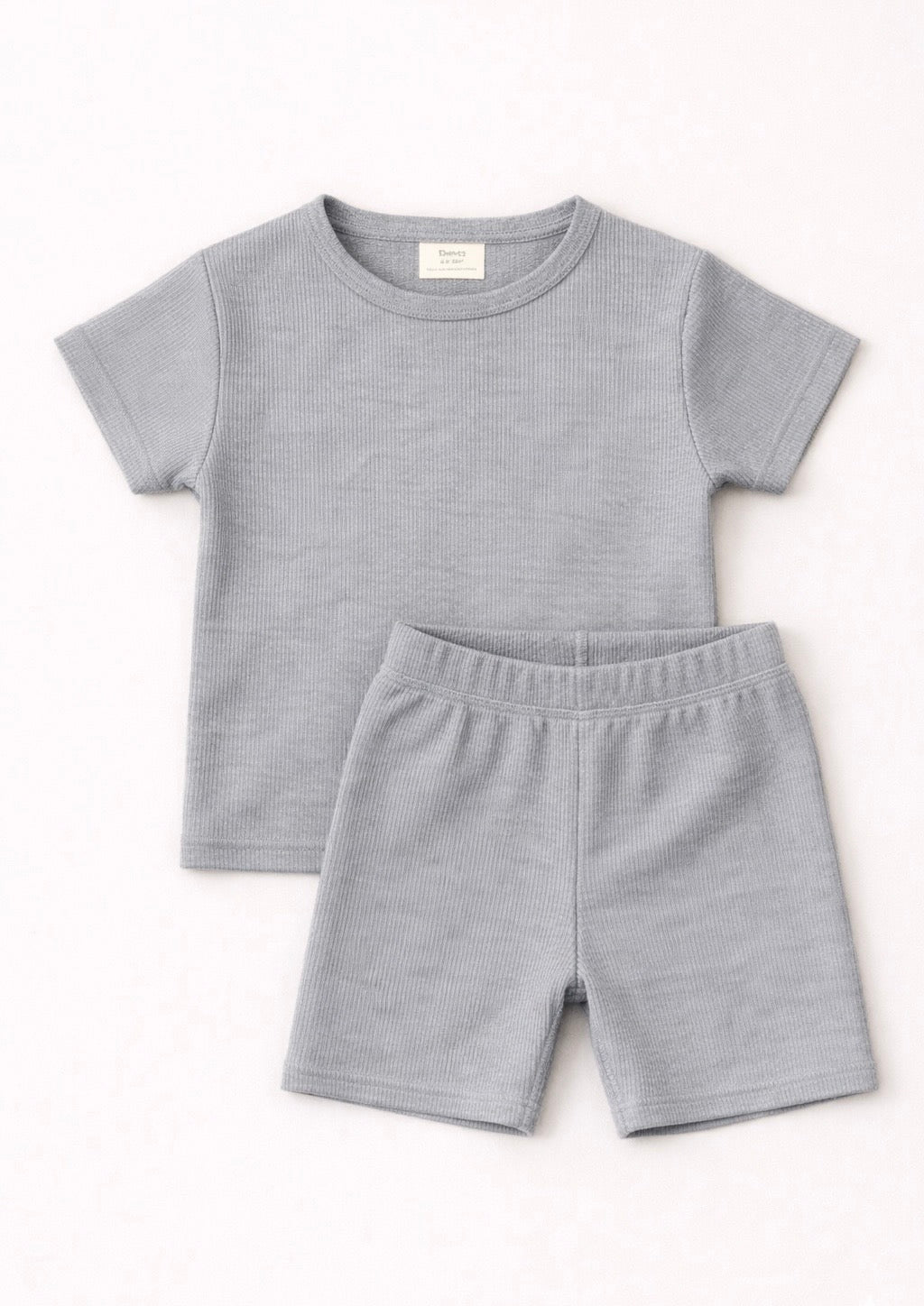 Waffle knit Co-ord Set(Stone Grey)