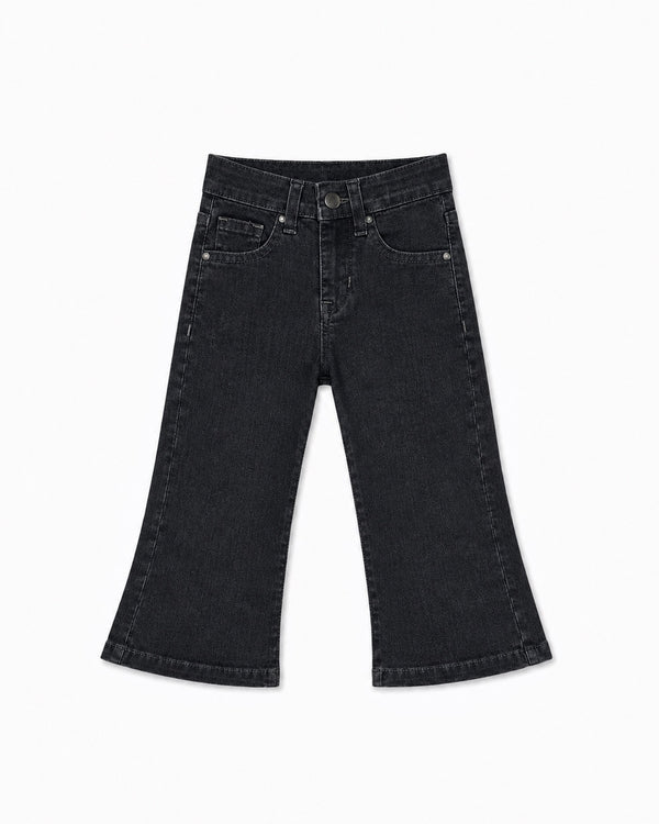 Girls Boot Cut Denim Jeans(EBONY BLACK)