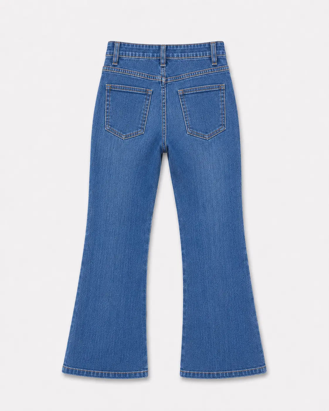 wide leg denim jeans for girls ages 2-8, comfortable premium denim pants for little girls.