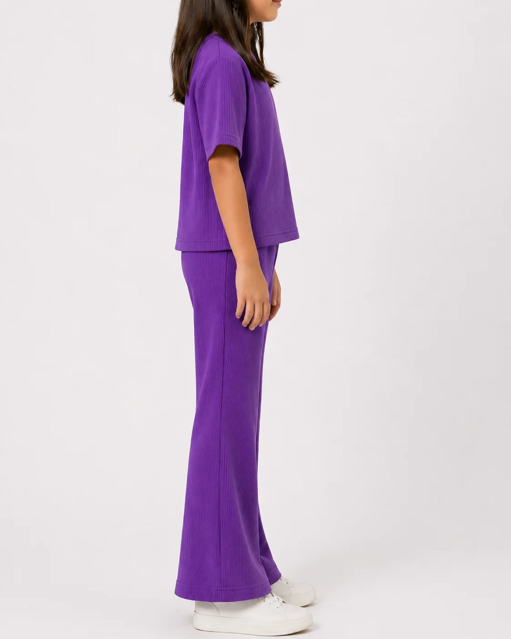 Waffle knit Co-ord Set(Lavendar Dusk)