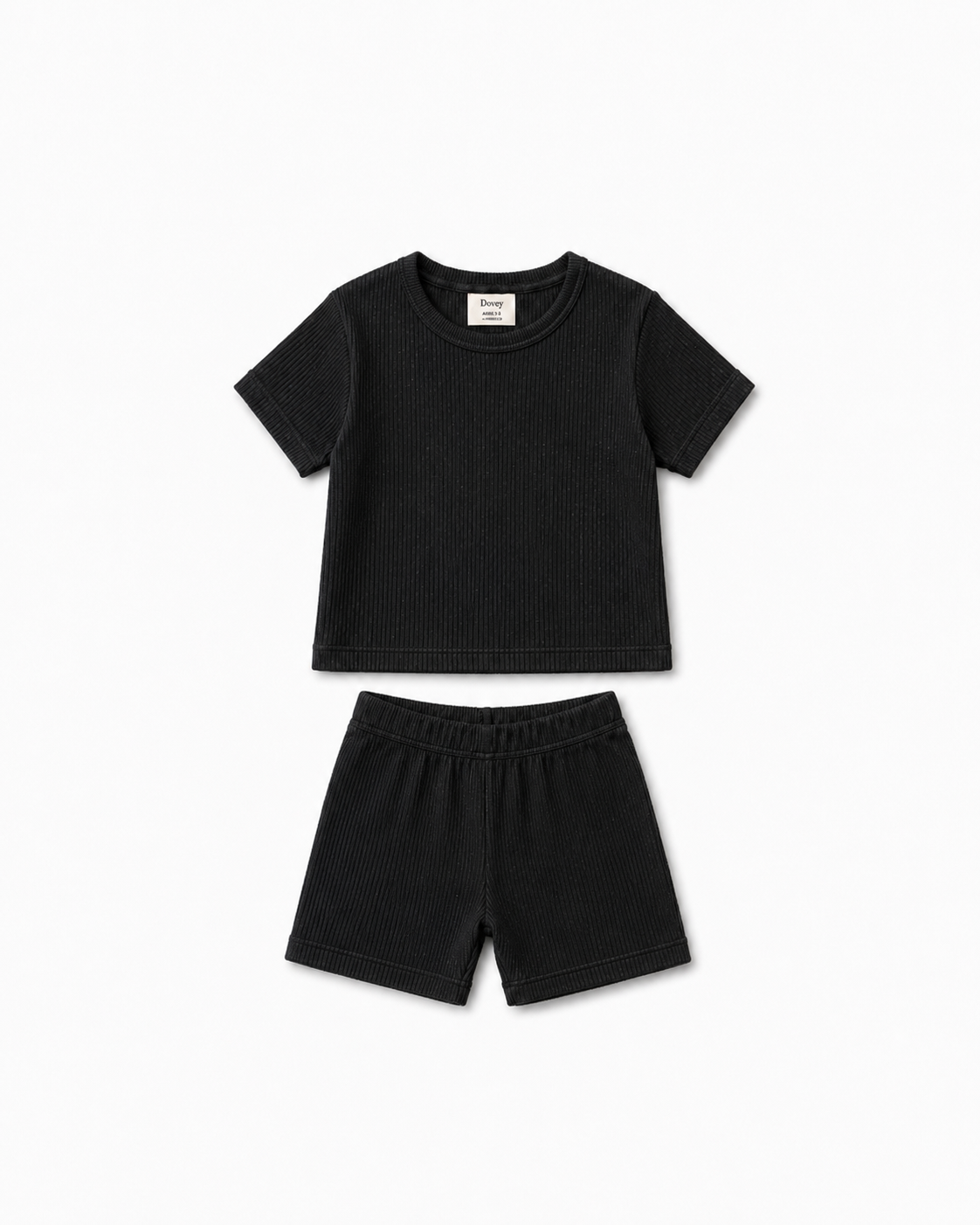 Waffle Knit Co-ord Set(Midnight Black)