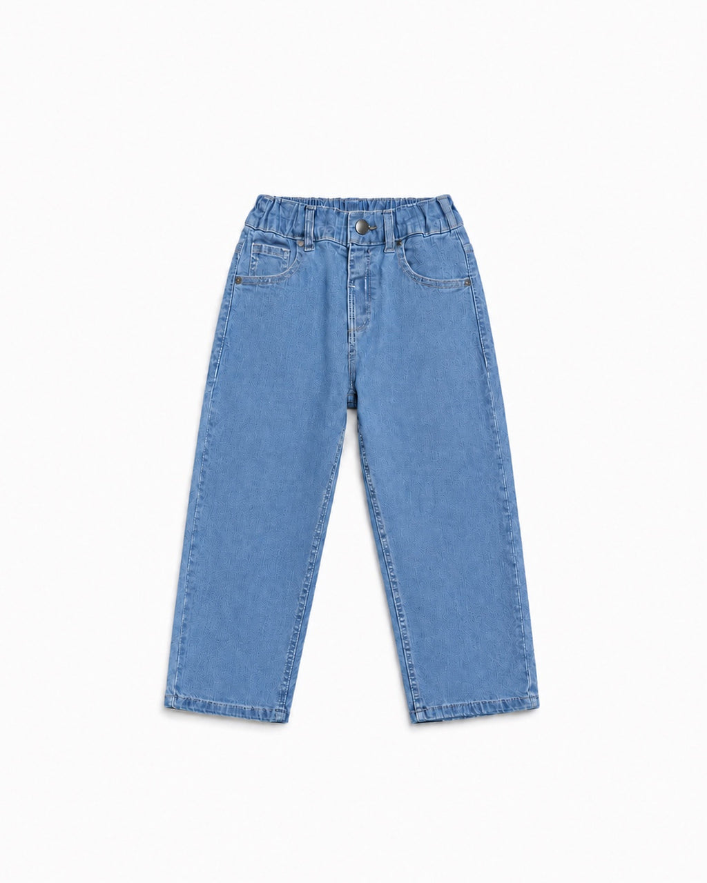 Girls Relaxed Straight Fit Jeans(Sky blue)