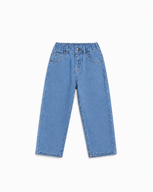 Girls Relaxed Straight Fit Jeans(Sky blue)