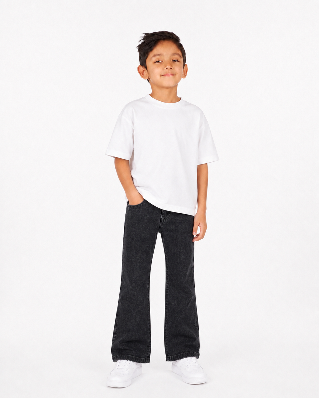Boys Boot Cut Denim Jeans(Ebony Black )