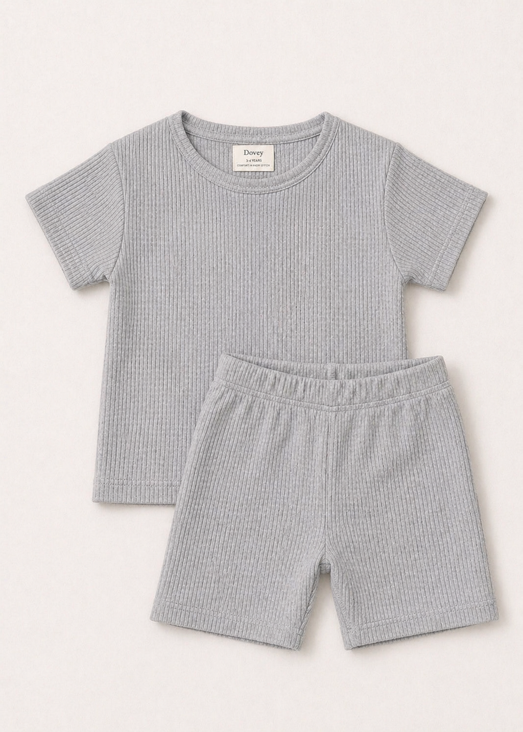 Waffle knit Co-ord Set(Stone Grey)