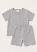 Waffle knit Co-ord Set(Stone Grey)