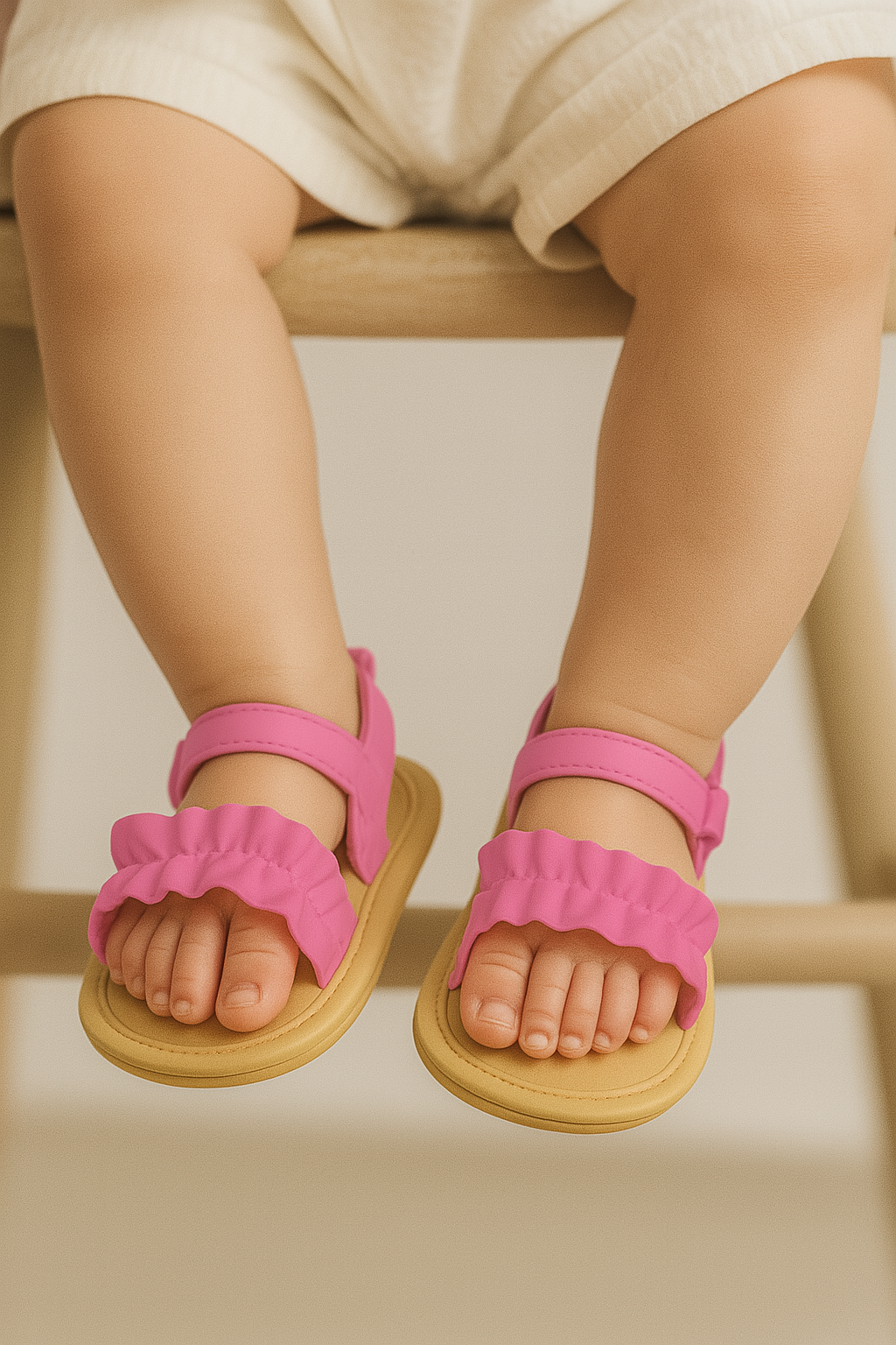 Ruffle bloom sandals