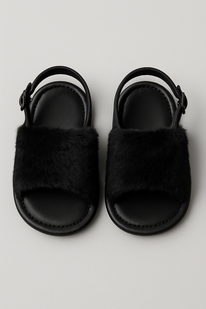 Fur sandals
